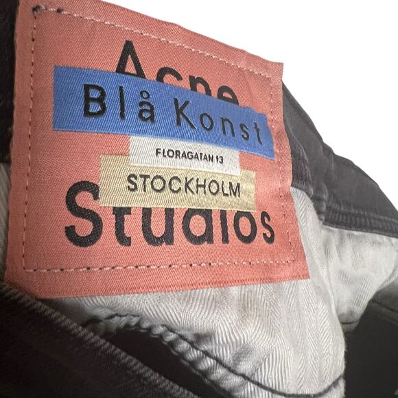 Acne Studios River Slim Tapered Washed Black Denim Jeans Size 32x34 - Picture 12 of 13